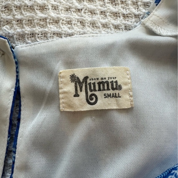 Show Me Your Mumu Riri Teacups Tulips Sz Small Blue White Floral Romper - Picture 5 of 9